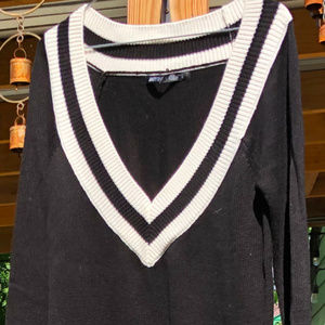 Black & White Varsity Sweater